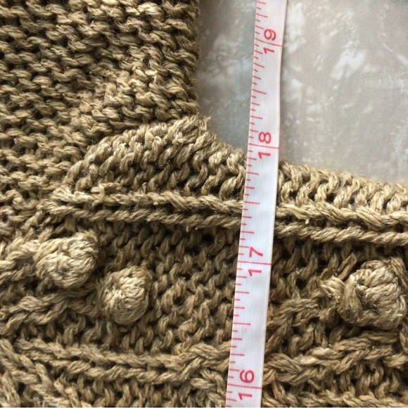 Vintage Rafloque women’s button down knit tan cardigan sweater size large - Picture 3 of 9